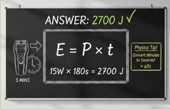 A 15 W Electric Shaver Is Used for 3 Minutes. How Much Energy Does It Use? [Solved]