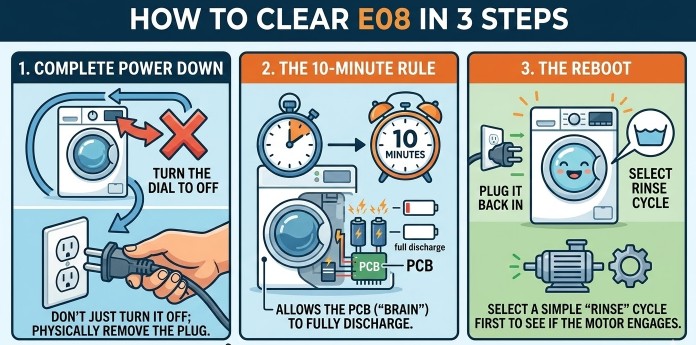 How To Clear E08 In 3 Steps