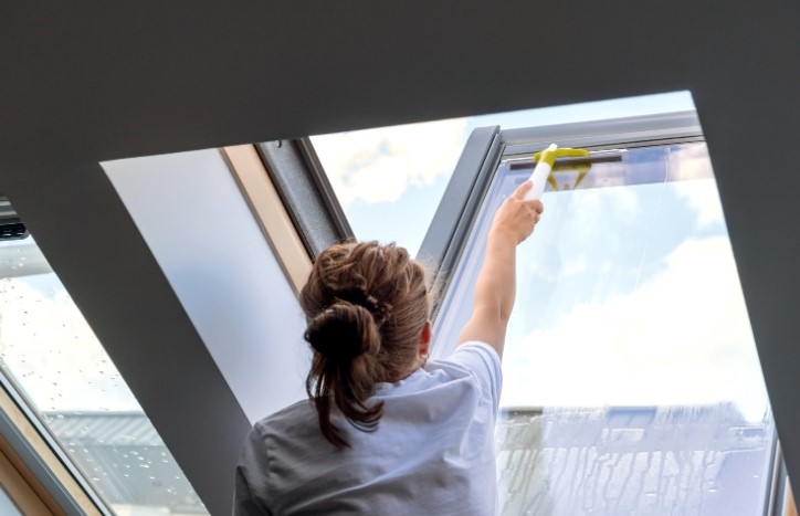 How do I remove dust from skylights